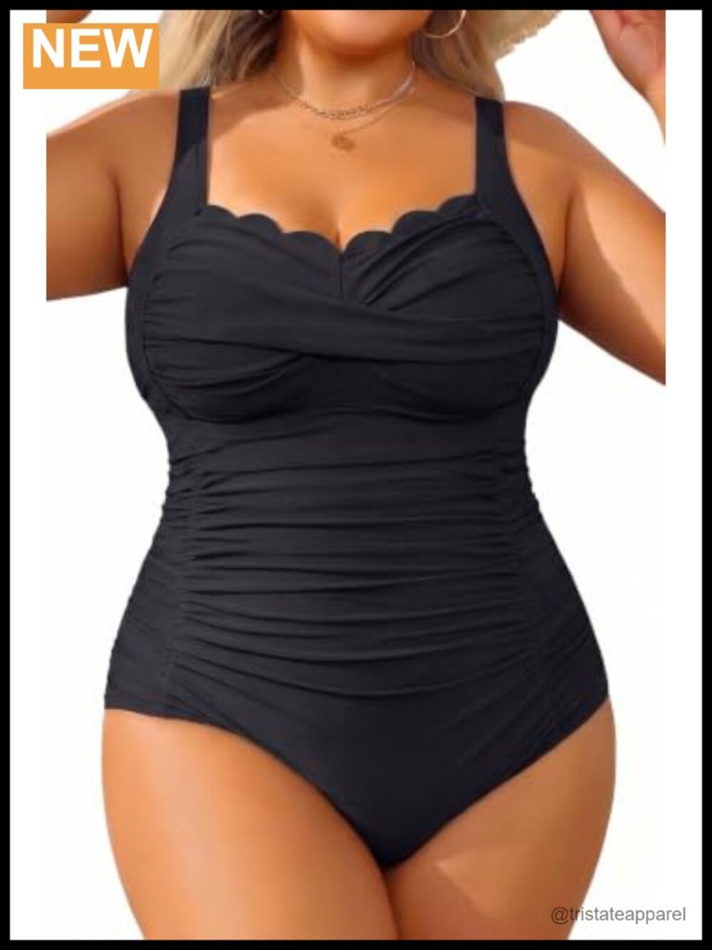 Plus Size One Piece Swimsuit Tummy Control Full Coverage Bathing Suit